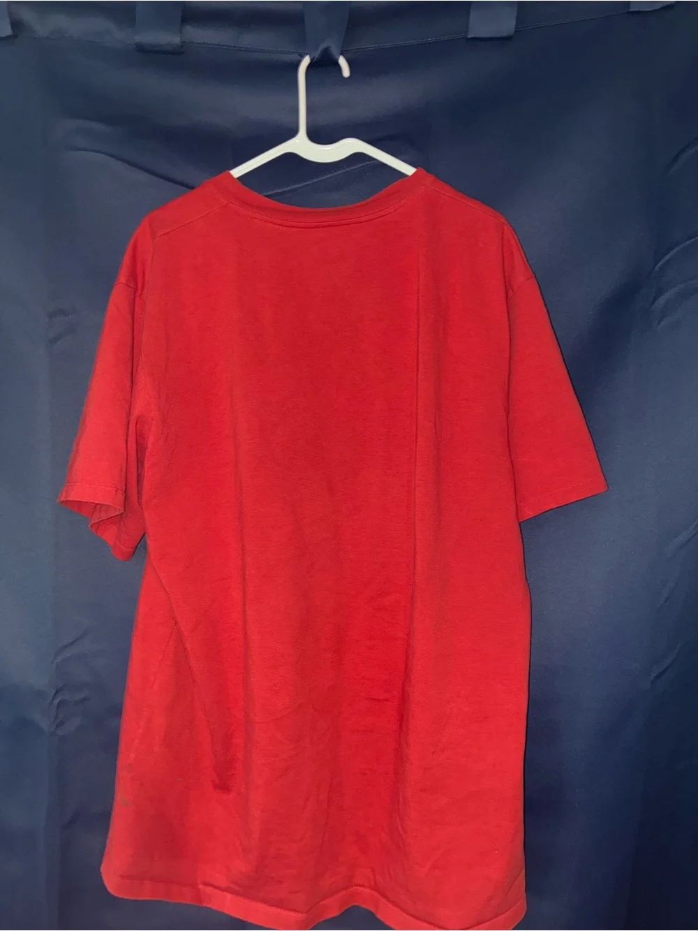 Gucci Red Short Sleeve Tee with Vertical White Logo